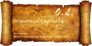 Orenstein Ladiszla névjegykártya